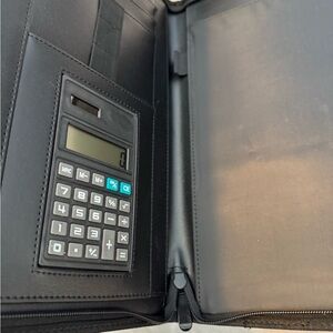 Black Leather Work or Resume Portfolio with LLS Insignia. Never used.